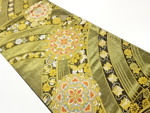 JAPANESE FUKURO OBI / WOVEN FLOWER CREST